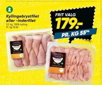 Bilka Kyllingebrystfilet eller -inderfilet tilbud