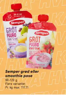 Bilka Semper grød eller smoothie pose tilbud