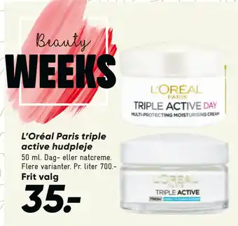 Bilka L’Oréal Paris triple active hudpleje tilbud