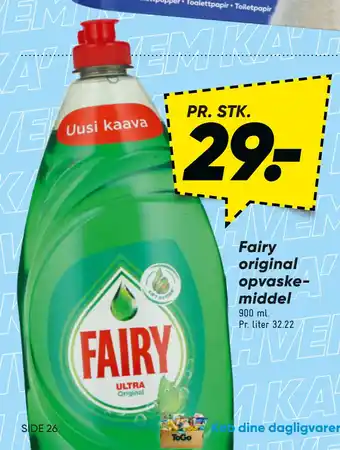 Bilka Fairy original opvaske middel tilbud