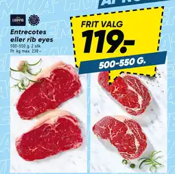 Bilka Entrecotes eller rib eyes tilbud