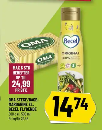 Løvbjerg OMA STEGE/BAGEMARGARINE EL. BECEL FLYDENDE tilbud