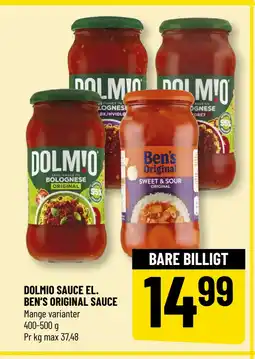 Løvbjerg DOLMIO SAUCE EL. BEN’S ORIGINAL SAUCE tilbud