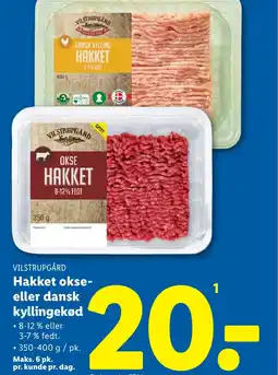 Lidl VILSTRUPGÅRD Hakket okse- eller dansk tilbud