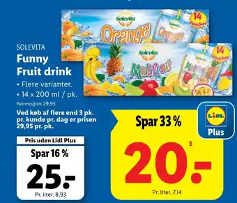 Lidl SOLEVITA Funny Fruit drink tilbud