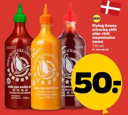 Netto Flying Goose sriracha chili eller chili mayonnaise sauce tilbud