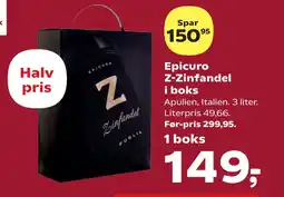 SuperBrugsen Epicuro Z-Zinfandel i boks tilbud