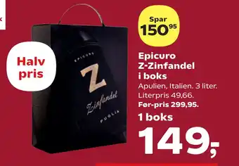 SuperBrugsen Epicuro Z-Zinfandel i boks tilbud