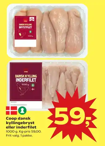 SuperBrugsen Coop dansk kyllingebryst eller inderfilet tilbud