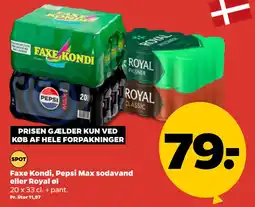 Netto Faxe Kondi, Pepsi Max sodavand eller Royal øl tilbud