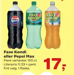 SuperBrugsen Faxe Kondi eller Pepsi Max tilbud