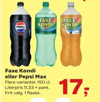 SuperBrugsen Faxe Kondi eller Pepsi Max tilbud