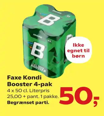 SuperBrugsen Faxe Kondi Booster 4-pak tilbud