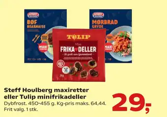 SuperBrugsen Steff Houlberg maxiretter eller Tulip minifrikadeller tilbud