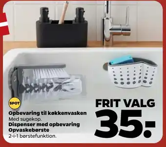 Netto Dispenser med opbevaring Opvaskebørste tilbud