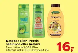 SuperBrugsen Respons eller Fructis shampoo eller balsam tilbud