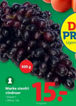 Lidl Mørke stenfri vindruer tilbud