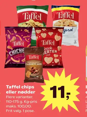 SuperBrugsen Taffel chips eller nødder tilbud