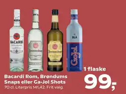 SuperBrugsen Bacardi Rom, Brøndums Snaps eller Ga-Jol Shots tilbud