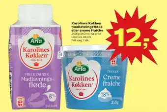 Kvickly Karolines Køkken madlavningsfløde eller creme fraiche tilbud