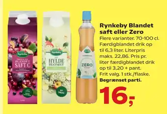 Kvickly Rynkeby Blandet saft eller Zero tilbud