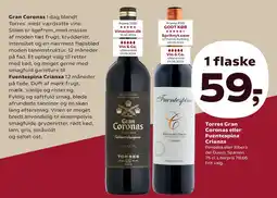 SuperBrugsen Torres Gran Coronas eller Fuentespina Crianza tilbud