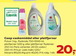 Kvickly Coop vaskemiddel eller pletfjerner tilbud