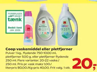 Kvickly Coop vaskemiddel eller pletfjerner tilbud