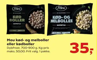 Kvickly Mou kød- og melboller eller kødboller tilbud