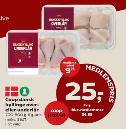 SuperBrugsen Coop dansk kyllinge over- eller underlår tilbud