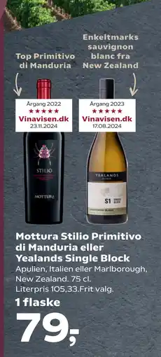 Mottura Stilio Primitivo di Manduria eller Yealands Single Block