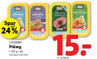 Lidl 3-STJERNET Pålæg tilbud