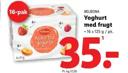 Lidl Milbona Yoghurt med frugt tilbud