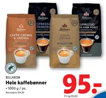 Lidl BELLAROM Hele kaffebønner tilbud