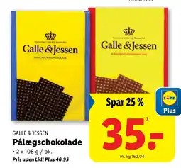 Lidl GALLE & JESSEN Pålægschokolade tilbud