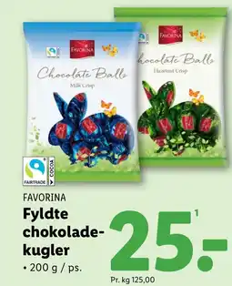 Lidl FAVORINA Fyldte chokolade- kugler tilbud