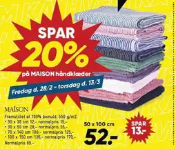 Bilka SPAR 20% på MAISON håndklæder tilbud