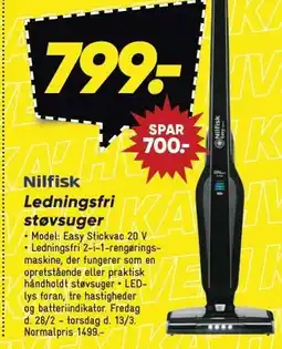 Bilka Nilfisk Ledningsfri støvsuger tilbud