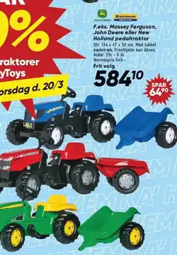 Bilka F.eks. Massey Ferguson, John Deere eller New Holland pedaltraktor tilbud