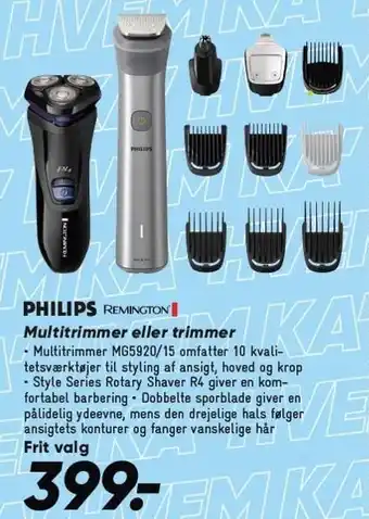 Bilka Philips Multitrimmer eller Remington trimmer tilbud