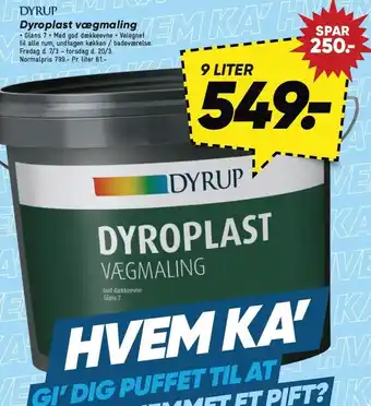 Bilka Dyrup Dyroplast vægmaling tilbud