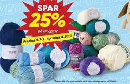 Bilka SPAR 25% på alt garn tilbud