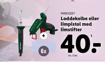 Lidl PARKSIDE Loddekolbe eller limpistol med limstifter tilbud