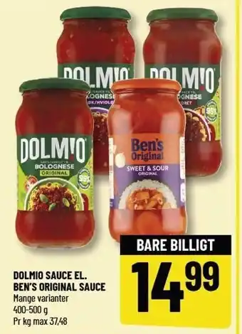 Løvbjerg DOLMIO SAUCE EL. BEN'S ORIGINAL SAUCE tilbud