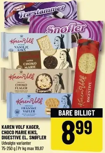 Løvbjerg KAREN VOLF KAGER, CHOCO MARIE KIKS, DIGESTIVE EL. SNØFLER tilbud