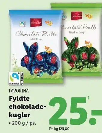 Lidl Fyldte chokoladekugler tilbud