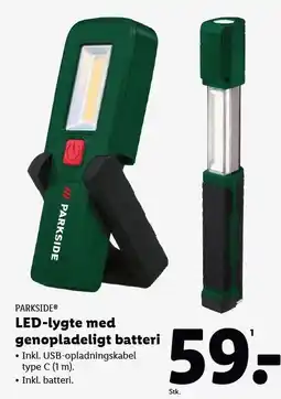 Lidl LED-lygte med genopladeligt batteri tilbud