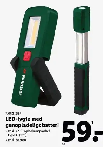 Lidl LED-lygte med genopladeligt batteri tilbud