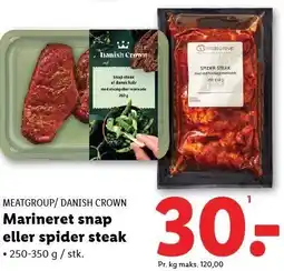 Lidl Marineret snap eller spider steak tilbud