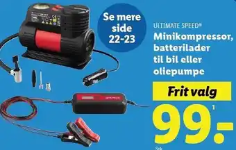 Lidl Minikompressor, batterilader til bil eller oliepumpe tilbud